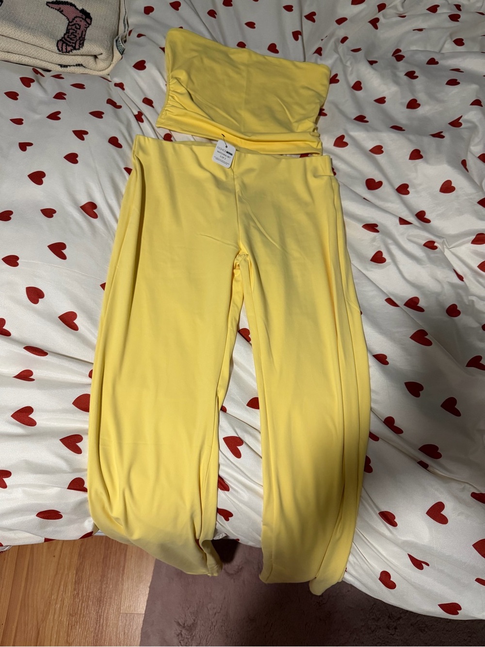Women’s Yellow Wide-Leg Two Piece Set